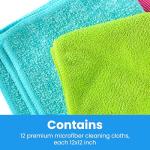 Microfiber Cleaning Cloths 12 Pack – Streak-Free Wipes
