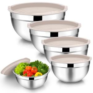 TeamFar 5-Piece Stainless Steel Mixing Bowl Set