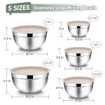 TeamFar 5-Piece Stainless Steel Mixing Bowl Set
