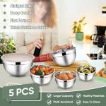 TeamFar 5-Piece Stainless Steel Mixing Bowl Set