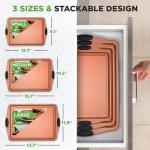 NutriChef Nonstick 3-Piece Baking Sheet Set