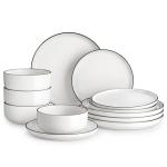 MALACASA 12-Piece Modern Porcelain Dinnerware Set
