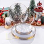 175-Piece Clear and Gold Plastic Dinnerware Set