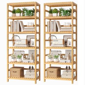 Bamboo 6-Tier Shelf Set for Home & Office