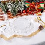 175-Piece Clear and Gold Plastic Dinnerware Set