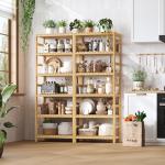 Bamboo 6-Tier Shelf Set for Home & Office
