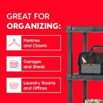 Heavy Duty 4-Shelf Plastic Storage Unit - Black