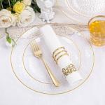 175-Piece Clear and Gold Plastic Dinnerware Set