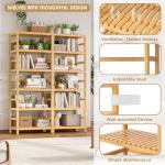 Bamboo 6-Tier Shelf Set for Home & Office