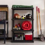 Heavy Duty 4-Shelf Plastic Storage Unit - Black