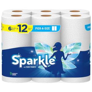 Sparkle Pick-A-Size 2-Ply Paper Towels, 6 Rolls