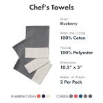 Hedley & Bennett 3-Pack Chef's Towels, Blueberry Blue