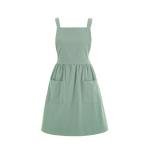 Sage Green Cotton Linen Pinafore Apron Dress