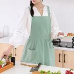Sage Green Cotton Linen Pinafore Apron Dress