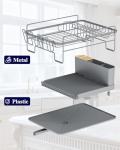 Extendable Dish Drying Rack with Cup Holders