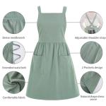 Sage Green Cotton Linen Pinafore Apron Dress