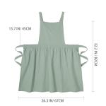 Sage Green Cotton Linen Pinafore Apron Dress