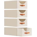 Homsorout Stackable Storage Drawers - 4 Pack Bins