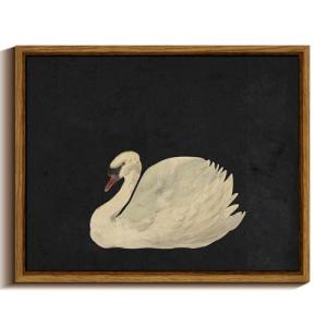 Vintage Swan Framed Wall Art for Home Decor