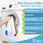 AIDEA Kitchen Towels, Absorbent Dish Cloth for Kitchen, Soft Dish Towels for Home, Multi-Purpose Cloths for Household Cleaning and Drying-8PK, 12”x12”