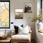 Retro Autumn Wildflower Canvas Wall Art Decor