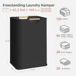 Large Collapsible Laundry Hamper with Bamboo Handles