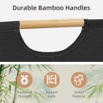Large Collapsible Laundry Hamper with Bamboo Handles