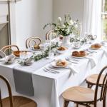 White Rectangle Tablecloths 60 x 102 Inch, 2 Pack