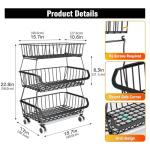 Miyawell 3-Tier Rolling Pantry Cart with Wheels