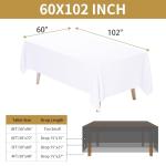 White Rectangle Tablecloths 60 x 102 Inch, 2 Pack