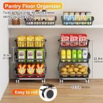Miyawell 3-Tier Rolling Pantry Cart with Wheels
