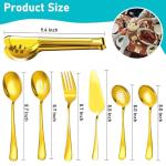 15-Piece Stainless Steel Serving Utensils Set in Gold
