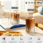 Set of 8 Clear Drinking Glasses for All Beverages