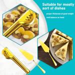 15-Piece Stainless Steel Serving Utensils Set in Gold