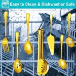 15-Piece Stainless Steel Serving Utensils Set in Gold