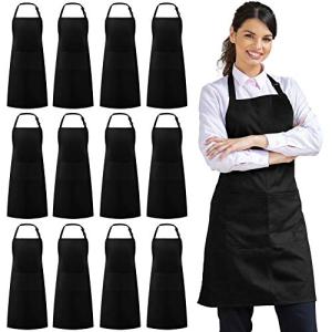 Syntus 12 Pack Adjustable Cotton Bib Aprons