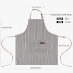 DILLMAN Adjustable Striped Kitchen Apron with Pockets
