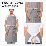 DILLMAN Adjustable Striped Kitchen Apron with Pockets