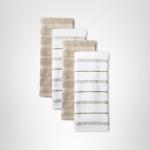 KitchenAid Albany Kitchen Towel 4-Pack Set, Milkshake Tan/White, 16"x26"