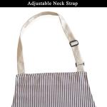 DILLMAN Adjustable Striped Kitchen Apron with Pockets