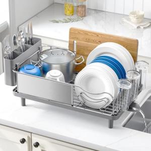 Stainless Steel Dish Drying Rack with Drain Board