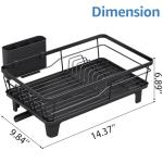 Large Capacity Rustproof Dish Drying Rack with Drainboard