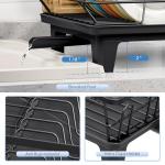 Large Capacity Rustproof Dish Drying Rack with Drainboard