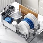 Stainless Steel Dish Drying Rack with Drain Board