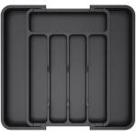 Expandable Kitchen Silverware Drawer Organizer, Black