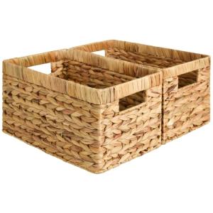 Medium Wicker Baskets with Handles - 2-Pack