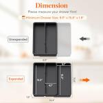 Expandable Utensil Drawer Organizer with 3 Compartments