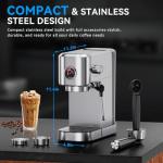 Compact 20-Bar Espresso Machine with Milk Frother