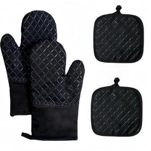 Heat Resistant Silicone Oven Mitts and Rack Set