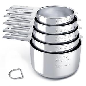 TILUCK Stainless Steel Measuring Cups Set of 5